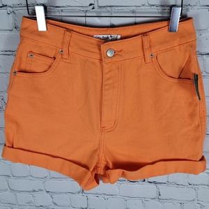 TWIK | high waist rolled hem denim jean shorts